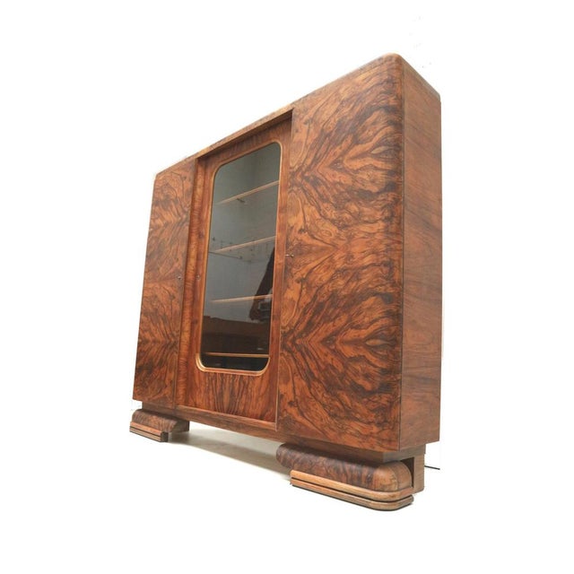 Large Vintage Art Deco Cabinet in Burl Walnut, 1930s For Sale - Image 11 of 12