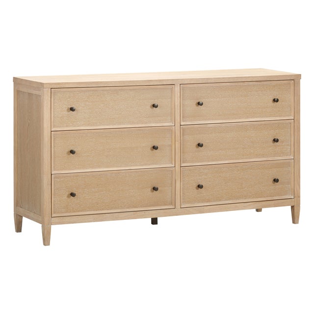 Boho Chic Bristol Park Whitewashed Oak Wood Dresser For Sale - Image 3 of 9