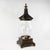 Late 20th Century Vintage Black and Gold Pagoda Top Hurrican Candle Holder Lantern With Glass Globe For Sale - Image 5 of 11