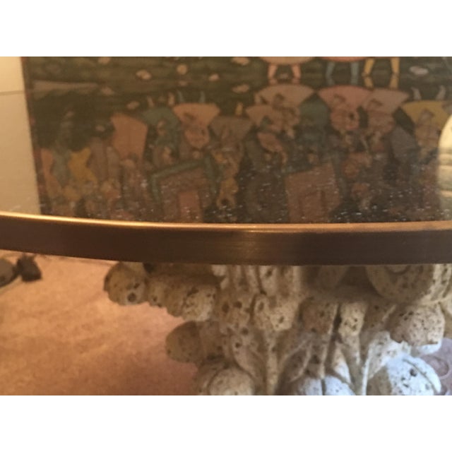 Mid-Century Modern 1980’s Steve Chase Crackled Glass Dining Table Top (Coral Base Included). For Sale - Image 3 of 18