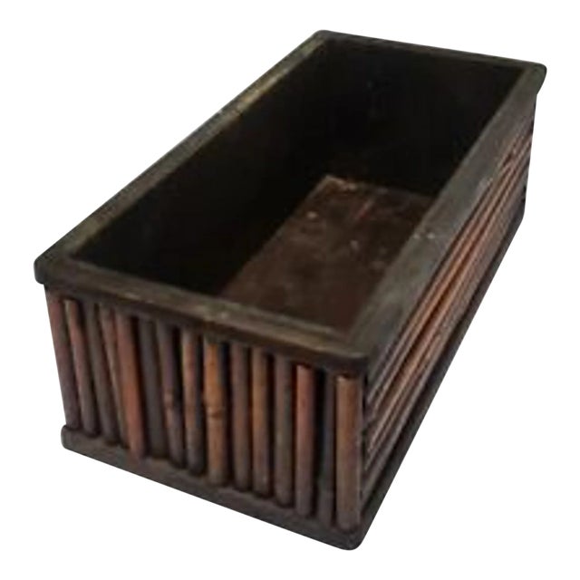 Vintage Bamboo Pencil Reed Rectangle Planter For Sale