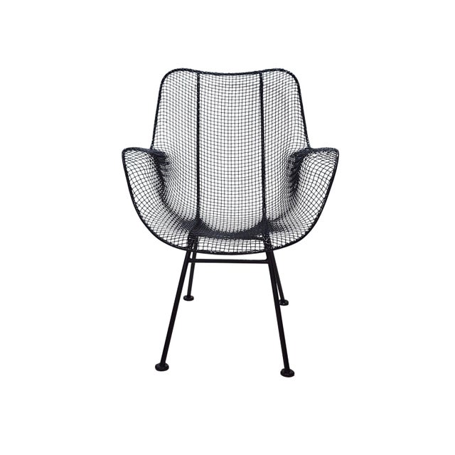 1950s Mid Century Russell Woodard "Sculptura" Wire Patio Armchair For Sale - Image 9 of 17