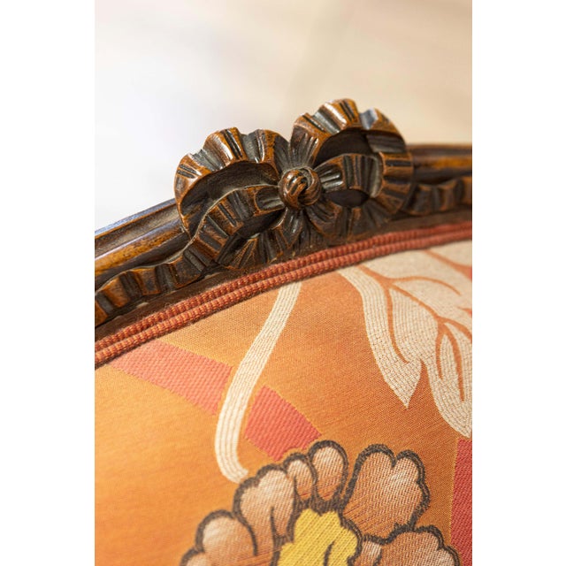 20th Century French Walnut Chair and Ottoman For Sale In Atlanta - Image 6 of 14