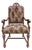 Antique Carved Wood Spanish Revival Arm Throne Chair W/ Leopard Tiger Jungle Cat Velvet Upholstery For Sale