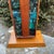 1960s Harris Strong Teak Tile Tower Table Lamp Base Blue Teal 60s Mid Century Modern For Sale - Image 5 of 12