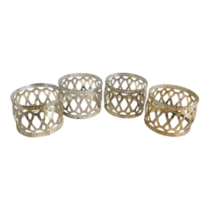 Vintage Silverplate Openwork Napkin Rings – Set of 4