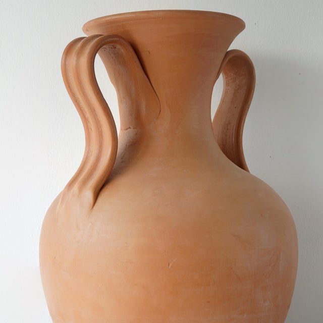 Terra Cotta Vintage Italian Terracotta Ceramic Amphora Vase For Sale - Image 8 of 11