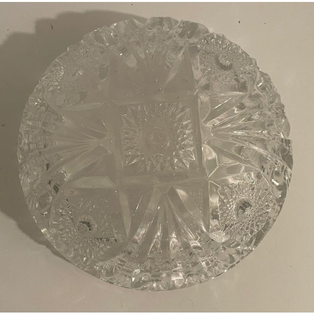 Glass 1800's Antique Glass Candy Dish - Hobstar Sawtooth Pattern For Sale - Image 7 of 8