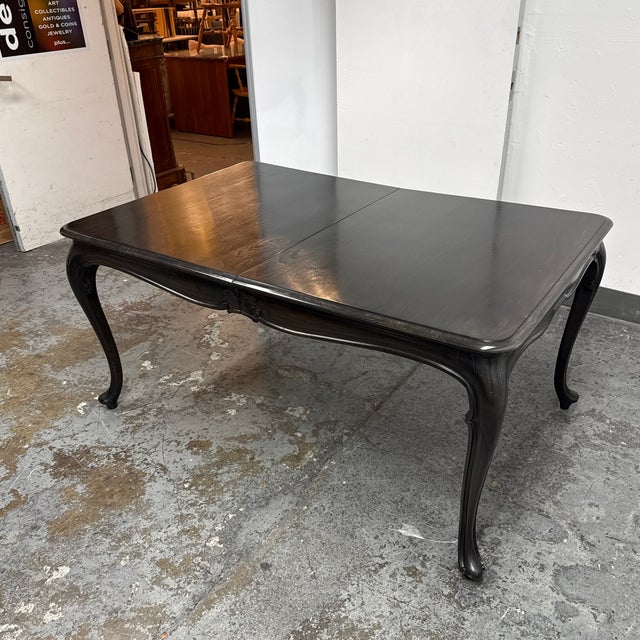 French Louis XV Style Wood Dining Table, Vintage For Sale - Image 3 of 12