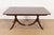 1980s Baker Furniture Style Georgian Banded Mahogany Double Pedestal Extension Dining Table, Newly Refinished For Sale - Image 5 of 11