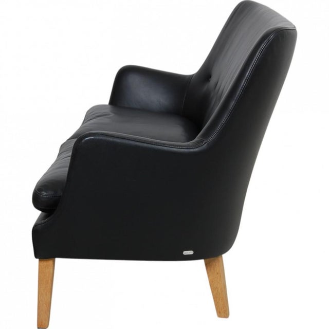 AV5 2-Seater Sofa in Black Leather by Arne Vodder For Sale - Image 13 of 18