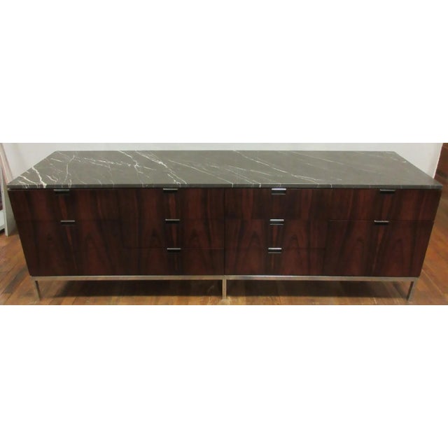 Florence Knoll Marble Top Rosewood Credenza For Sale - Image 11 of 11