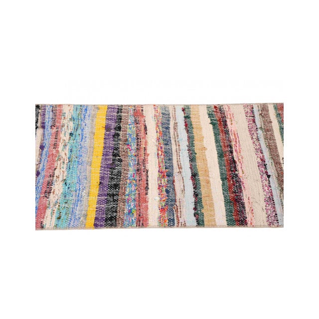 Vintage Decorative Small Rag Rug - 1`6″ X 4`7″ Ft. For Sale - Image 4 of 6