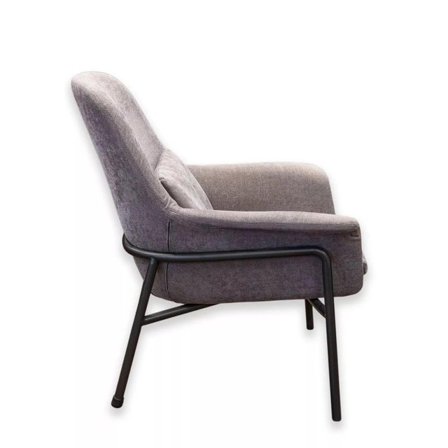 Metal Camerich Noble Grey Lounge Armchairs Vintage MCM Style Contemporary Modern - A Pair For Sale - Image 7 of 12