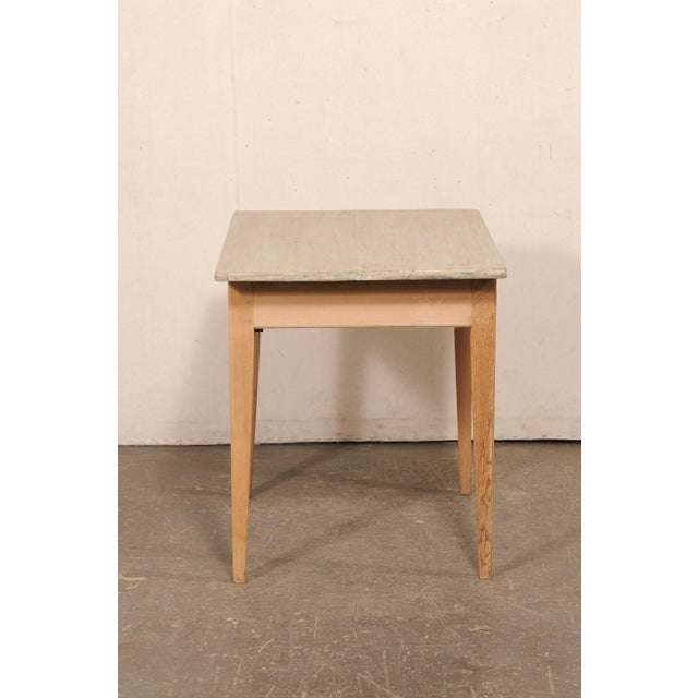 Tan 19th Century Swedish Minimalist Latte Wood Accent Table For Sale - Image 8 of 12