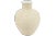 Large nine inch MCM bulbous shape vase with a textured antique matte creamy antique white exterior and white glazed...