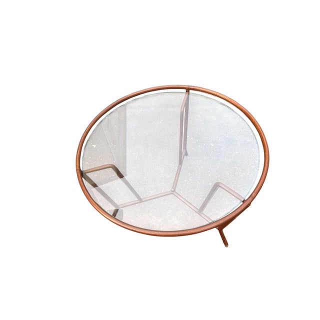 Stitched Leather Cocktail Table by Jacques Adnet, 1950s For Sale - Image 10 of 11
