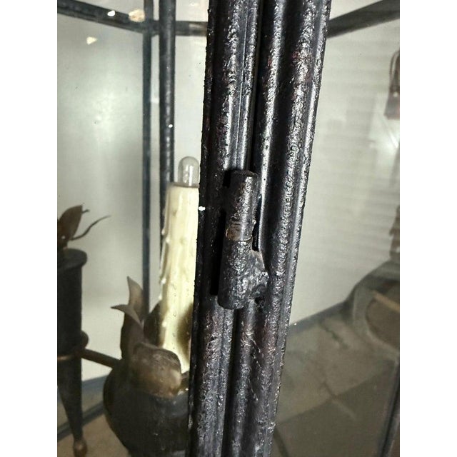 Antique Spanish Revival Hexagonal Crown Lantern-Pair Available For Sale - Image 11 of 15