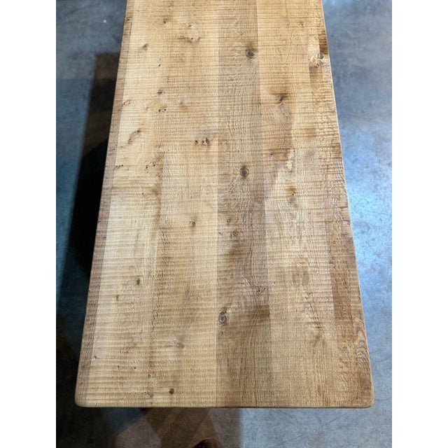 1920s French Bleached Oak Farmhouse Dining Table, 1925 For Sale - Image 5 of 18