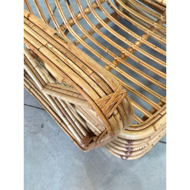 Rattan and Bamboo Armchairs, 1970s, Set of 2 For Sale - Image 12 of 13