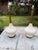 Fortune Lamp Co. 1990s Mid-Century Modern Elongated Fortune Lamp Co. Teardrop Table Lamp in Walnut & Porcelain - A Pair For Sale - Image 4 of 9