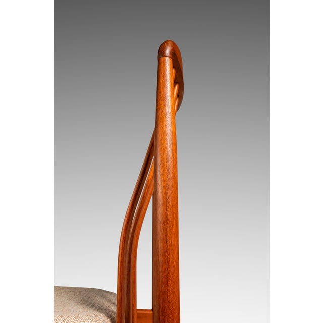 Set of Six (6) Danish Modern Sculptural Dining Chairs in Teak & New Fabric Attributed to Benny Linden for Benny Linden Designs, Thailand, C. 1970s For Sale - Image 15 of 18