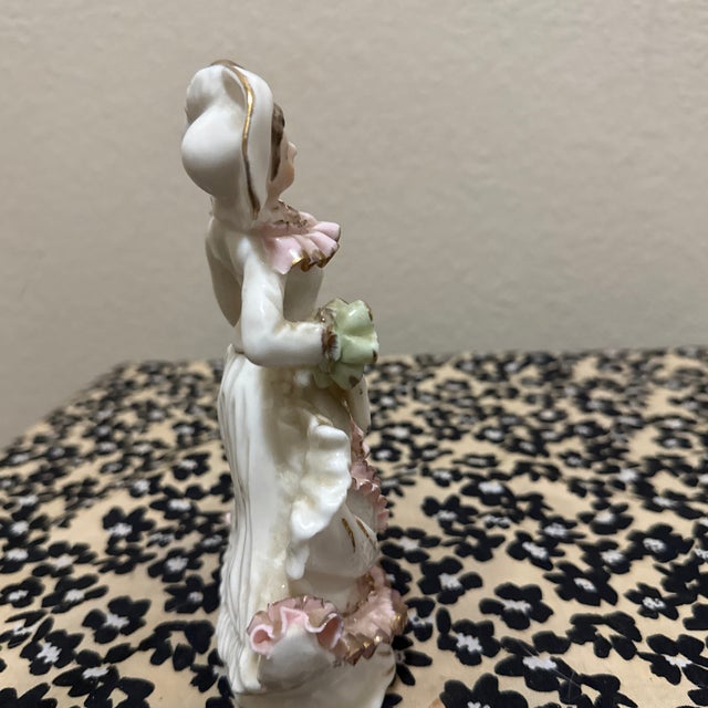 Vintage Hand-Painted Porcelain Victorian Lady Figurine For Sale In New Orleans - Image 6 of 8