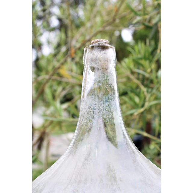 Vintage Aged Glass Oil Bottle For Sale - Image 4 of 6