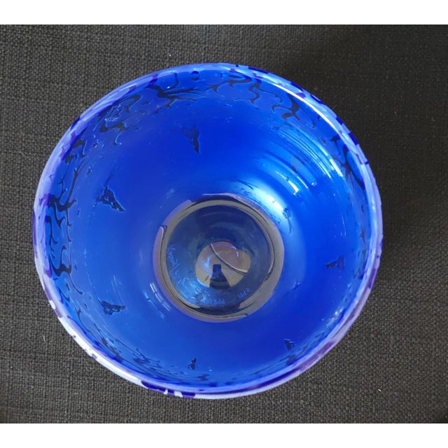 1990s Pilgrim Kelsey Blue Fairies Cameo Art Glass Vase, Signed Kelsey Murphy For Sale - Image 9 of 10