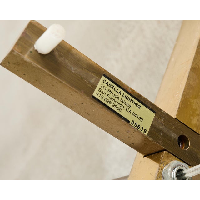 Brass Pair of Midcentury Casella Patinated Brass Pharmacy Floor Lamps For Sale - Image 8 of 17