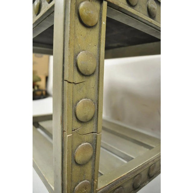 Silver Vintage Mid Century Modern James Mont Style Silver Brutalist Side End Table For Sale - Image 8 of 12