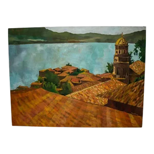 A. Drogin Oil Painting of Scenic Lake Pátzcuaro Mexico - Signed & Dated 1969