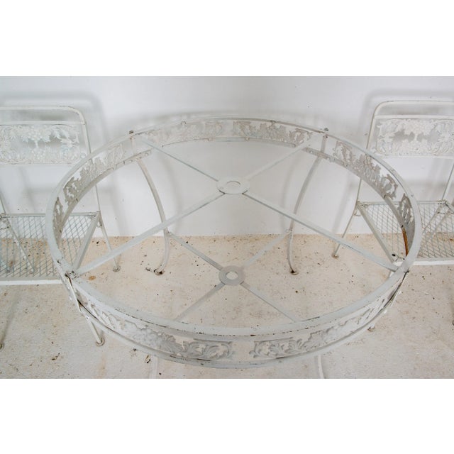 Molla Wrought Iron, Glass Top Table, Four Chairs, 1940s For Sale - Image 10 of 12