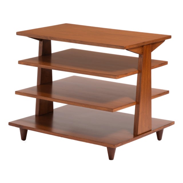 Mid Century Magazine Tree Table After Edward Wormley for Dunbar Four Shelves Unmarked For Sale