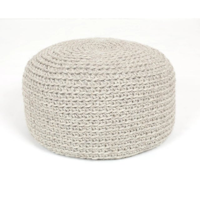 Not Yet Made - Made To Order Crocheted Grey Woolen Pouf from SanFates For Sale - Image 5 of 5