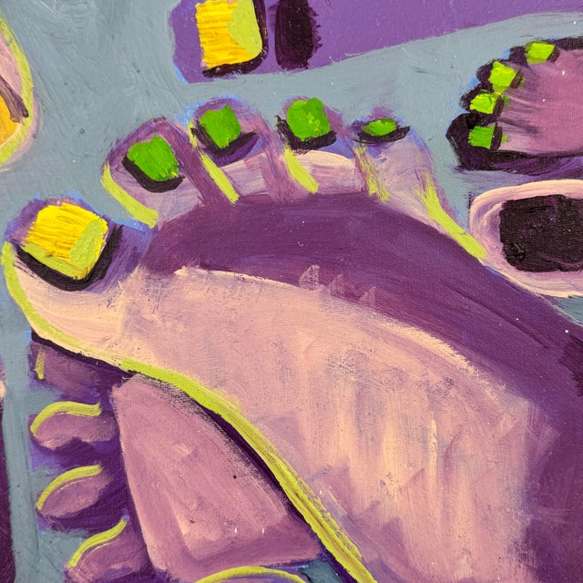 2020s Original Contemporary Feet Painting on Canvas by Valerie Zuñiga For Sale - Image 5 of 12