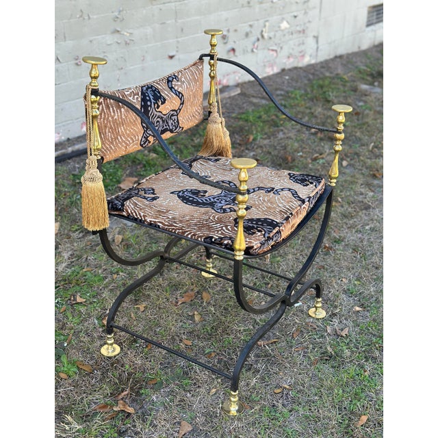 Metal Vintage Savonarola Chair, Newly Restored For Sale - Image 7 of 11