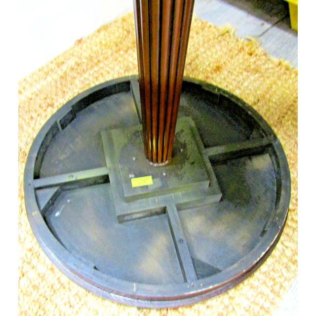 1990s Maitland-Smith Empire Pedestal Based Inlaid Marquetry Top Occasional Table For Sale - Image 10 of 11