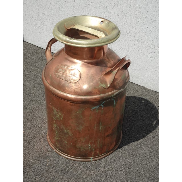 Antique Copper Milk Can by Lakeville Creamery Company 1898 for Ernest Swift Lh10 For Sale In Los Angeles - Image 6 of 12