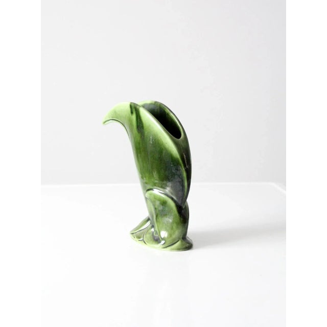 Mid-Century Modern Vintage Ceramic Leaf Vase For Sale - Image 3 of 11
