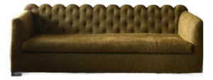 Custom Green Scalloped Sofa in Pierre Frey Yeti