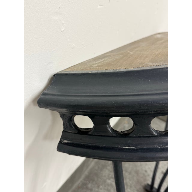 Gray Restoration Hardware Hayrack Cast Iron Demilune Console Table For Sale - Image 8 of 12