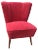 Red Cocktail Chair, 1950s For Sale
