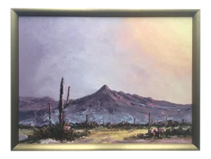 Vintage Mid Century "Desert Landscape" Ruth Noland Framed Original Oil Painting