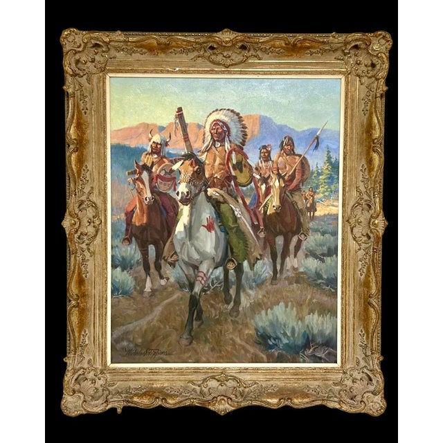 Nicholas Firfires, American, 1917-1990 Known for Cowboy western genre, portraying western scenes in oil paintings and...