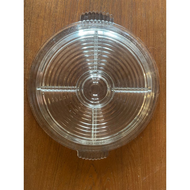 This is a beautiful Handled 4 Part Relish Tray in the stunning Manhattan pattern by Anchor Hocking. Anchor Hocking...