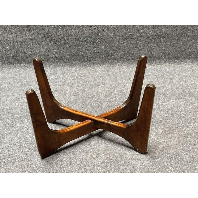 Mid-Century Modern Mid Century Modern Walnut/Glass End Table in Manner of Adrian Pearsall For Sale - Image 3 of 5