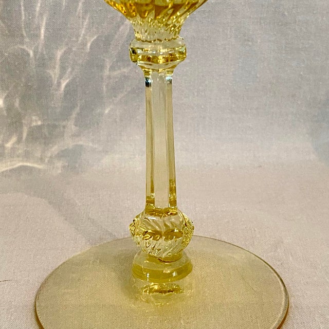 Heisey Tall Champagne Coupes "Old Dominion Sahara Yellow" Set of 5 For Sale In Sacramento - Image 6 of 7
