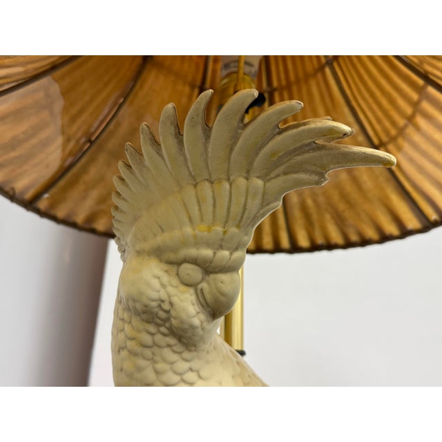 Vintage Ceramic Cockatoo Table Lamp For Sale - Image 9 of 12