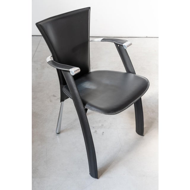 Italian Leather Armchair from Stine Line, 1990s For Sale - Image 10 of 12